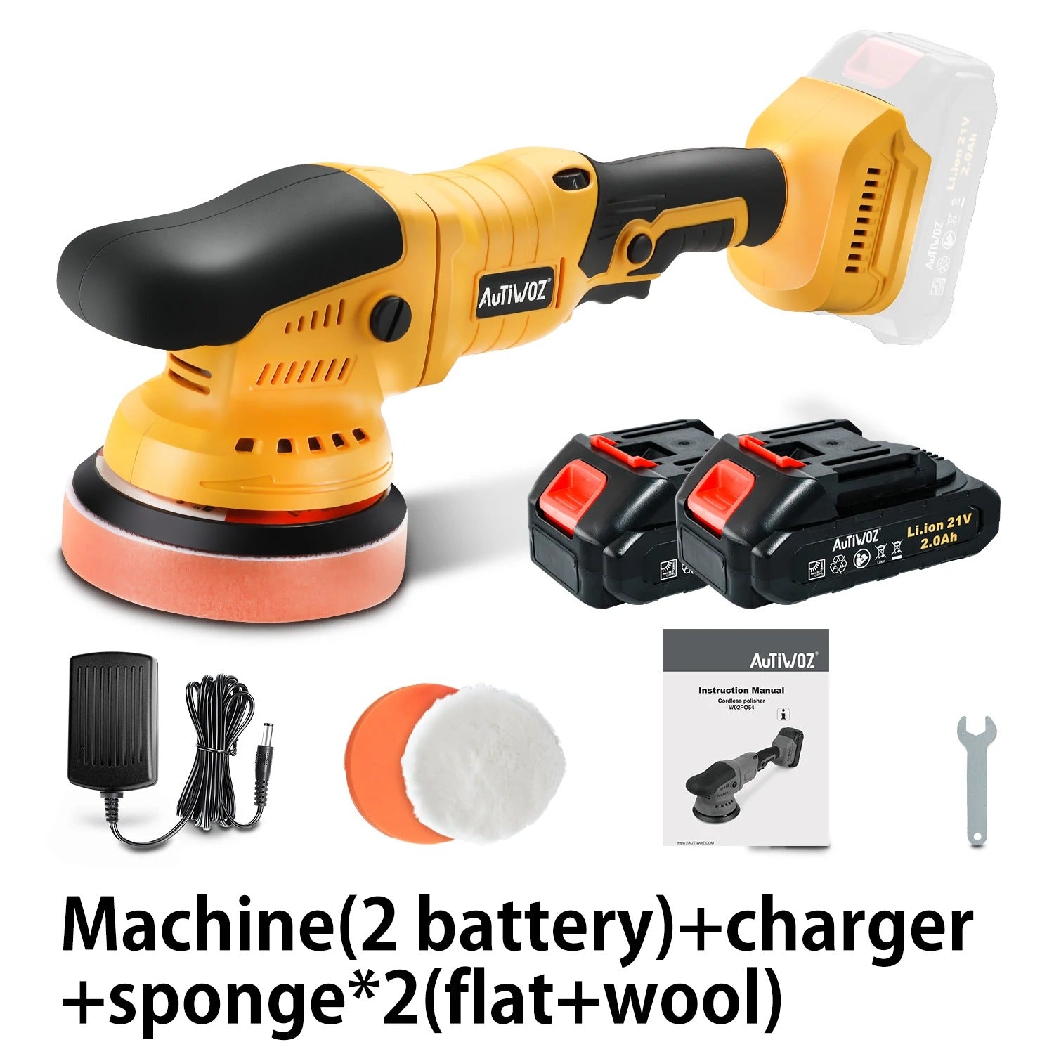 Cordless Orbital Polisher 125mm – 6-Speed Random Dual Action with Overheat Protection - Delicate Leather