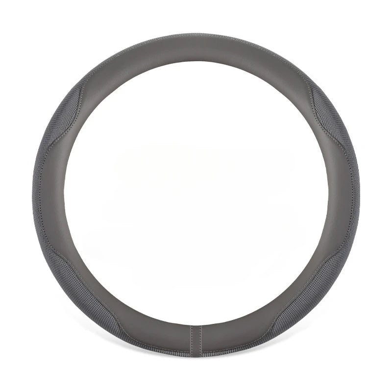 Summer Ice Silk Steering Wheel Cover – Breathable, Anti-Slip, Sweat-Absorbing Handle Set for All-Season Comfort - Delicate Leather