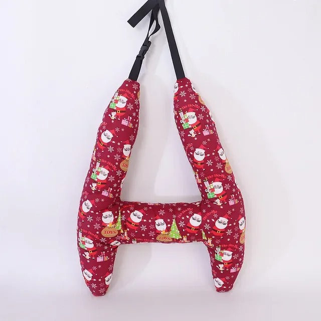 Cute Kid and Adult Car Sleeping Neck Head Support H-Shape Travel Pillow Cushion - Delicate Leather