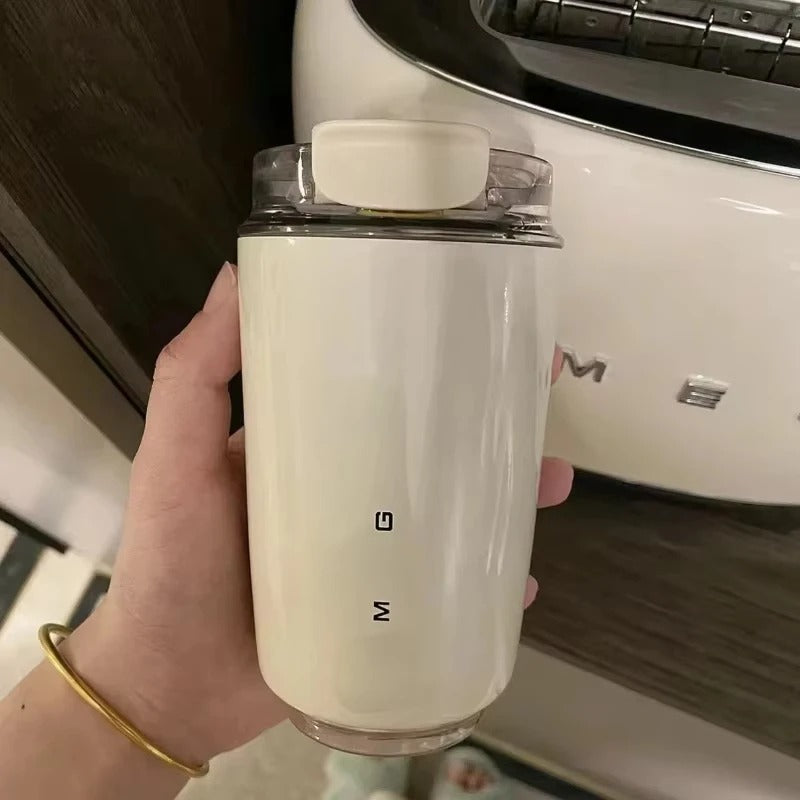 320ml Milky White Stainless Steel Tumbler – Insulated Thermos Cup for Coffee, Water & Travel - Delicate Leather