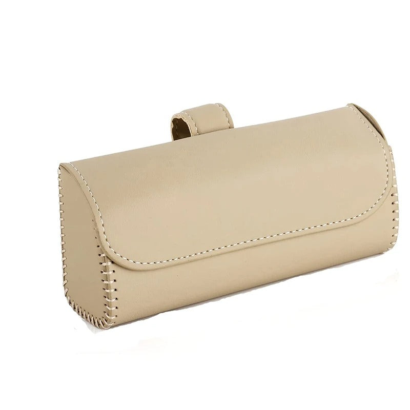 1pc Glasses Holder Car Sun Visor Glasses Case Organizer - Delicate Leather