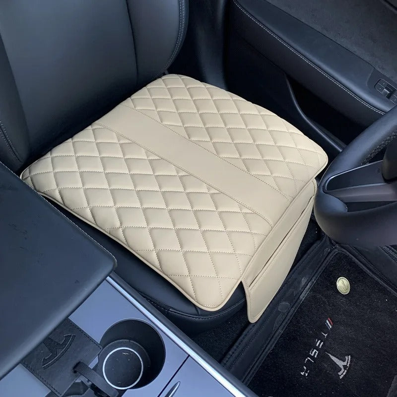 Car Lumbar Support Pillow – Memory Foam Cushion for Lower Back Comfort - Delicate Leather
