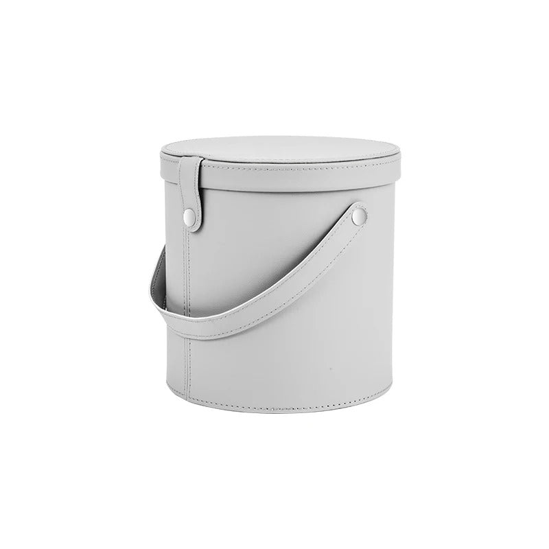 Car Trash Can - Leather Storage Bucket for Car Accessories - Delicate Leather