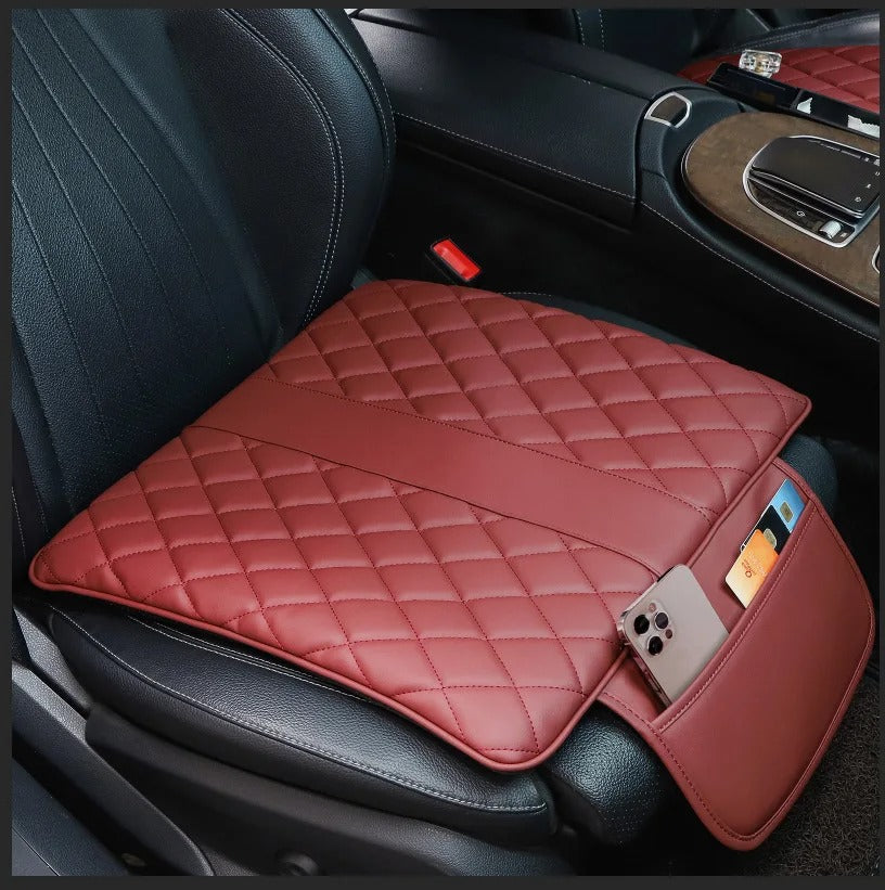 Car Lumbar Support Pillow – Memory Foam Cushion for Lower Back Comfort - Delicate Leather
