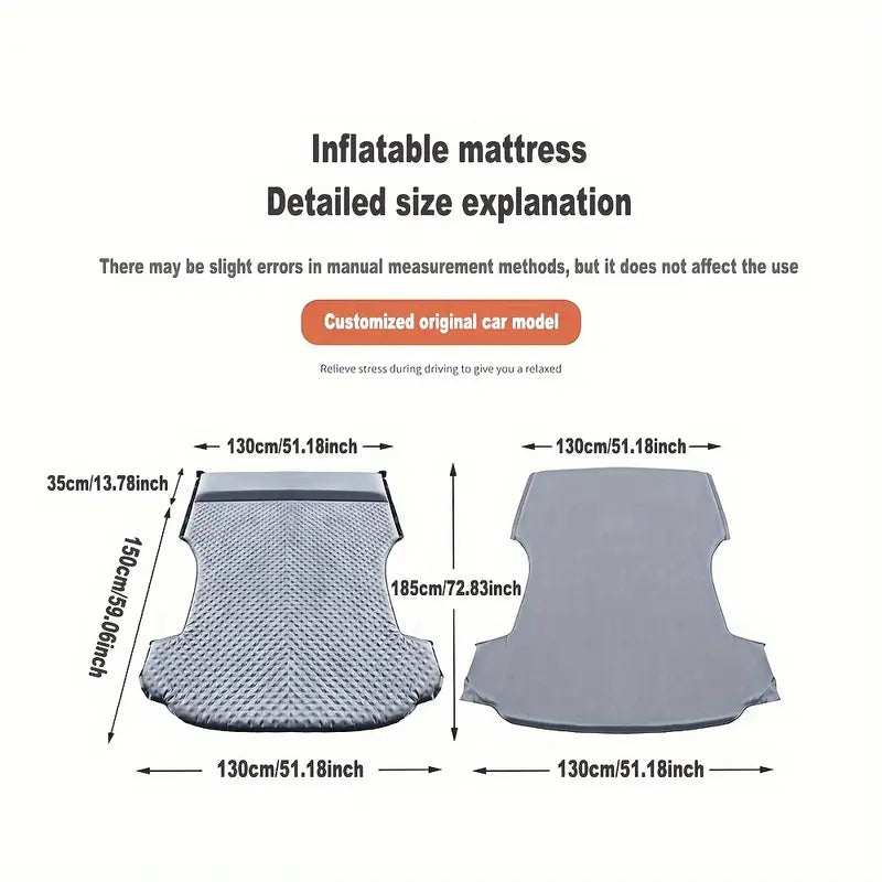 Car Self-Inflating Sleeping Pad – Portable 2.36" Camping Mattress for Tesla Model Y & 3 - Delicate Leather