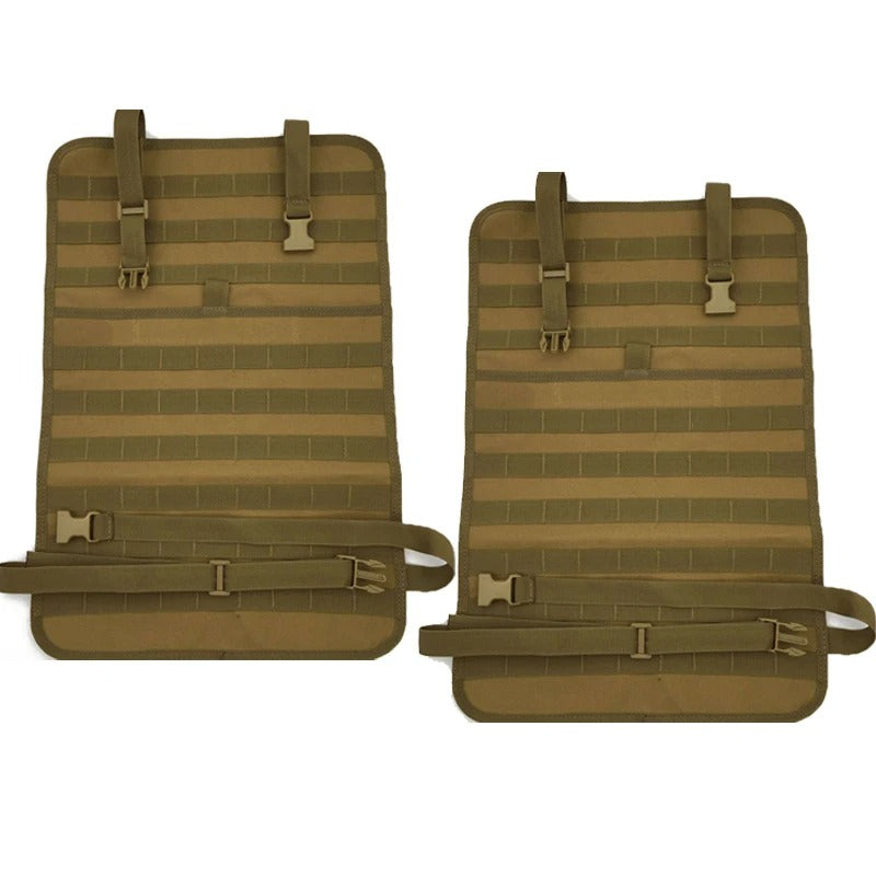 Tactical Car Seat Back Organizer with 5 Detachable Pouches - Delicate Leather