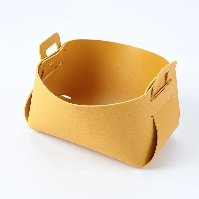 Desktop Large Storage Box - Leather Key Plate, Home Decoration Dice Plate, Key Wallet Coin PU Leather Folding Storage Box - Delicate Leather