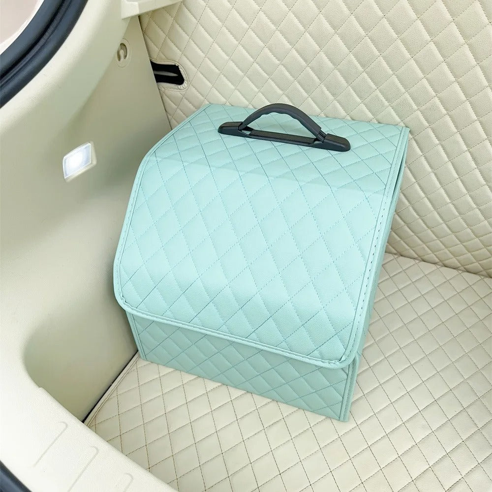 Cute Car Trunk Organizer for Women – Foldable, Versatile & Stylish Storage Solution, Gift For Mother's Day 2025 - Delicate Leather