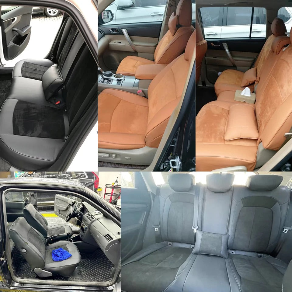 Custom Car Seat Cover Car Accessories Leather+Suede - Delicate Leather