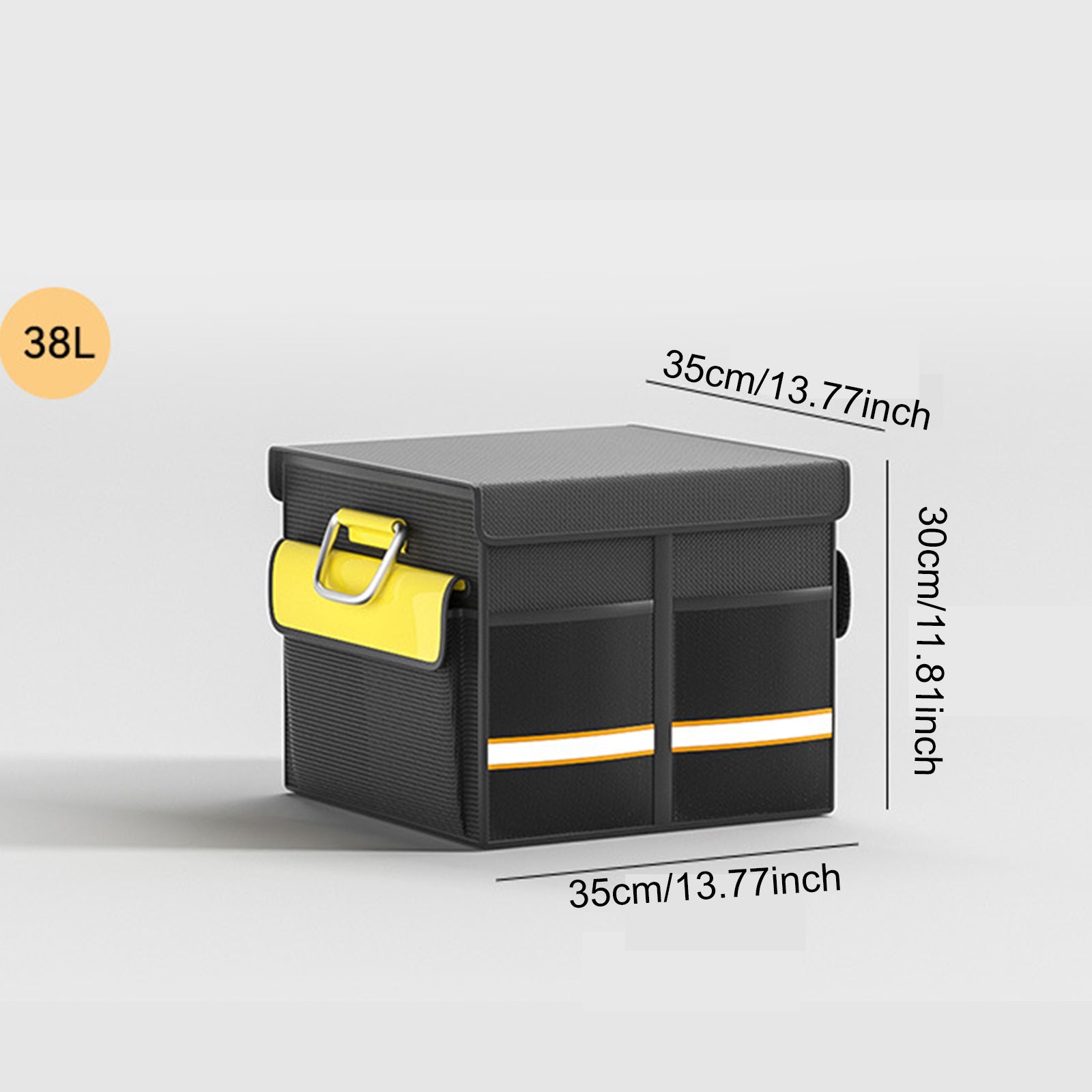 Car Trunk Storage Box - Portable Multipurpose Folding Storage Box for Outdoor Travel - Delicate Leather