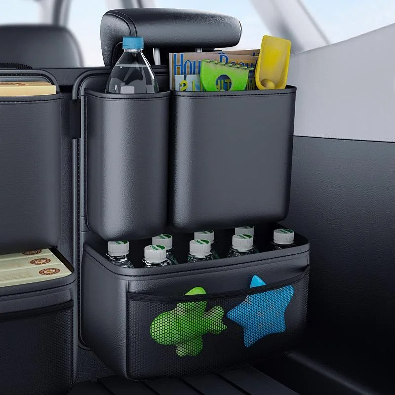 Car Trunk Organizer and Storage Detachable Seat Back Hanging Organizers Pocket - Delicate Leather