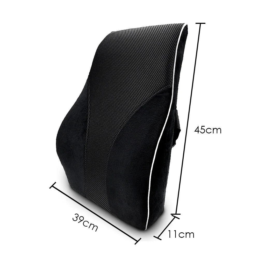 Memory Foam Lumbar Cushion – Car, Office, and Gaming Chair - Delicate Leather