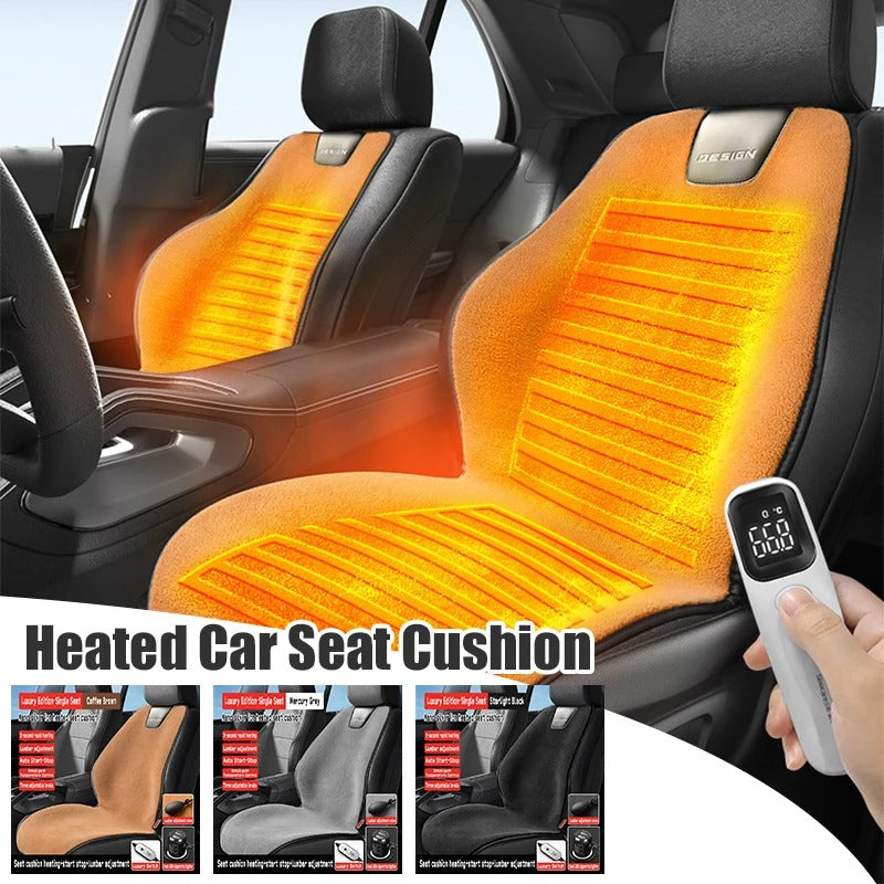 12V Universal Heated Car Seat Cushion – Winter Warmer with 3 Heat Levels, Non-Slip Heating Pad, Imitation Cashmere Fabric 120×45 cm - Delicate Leather
