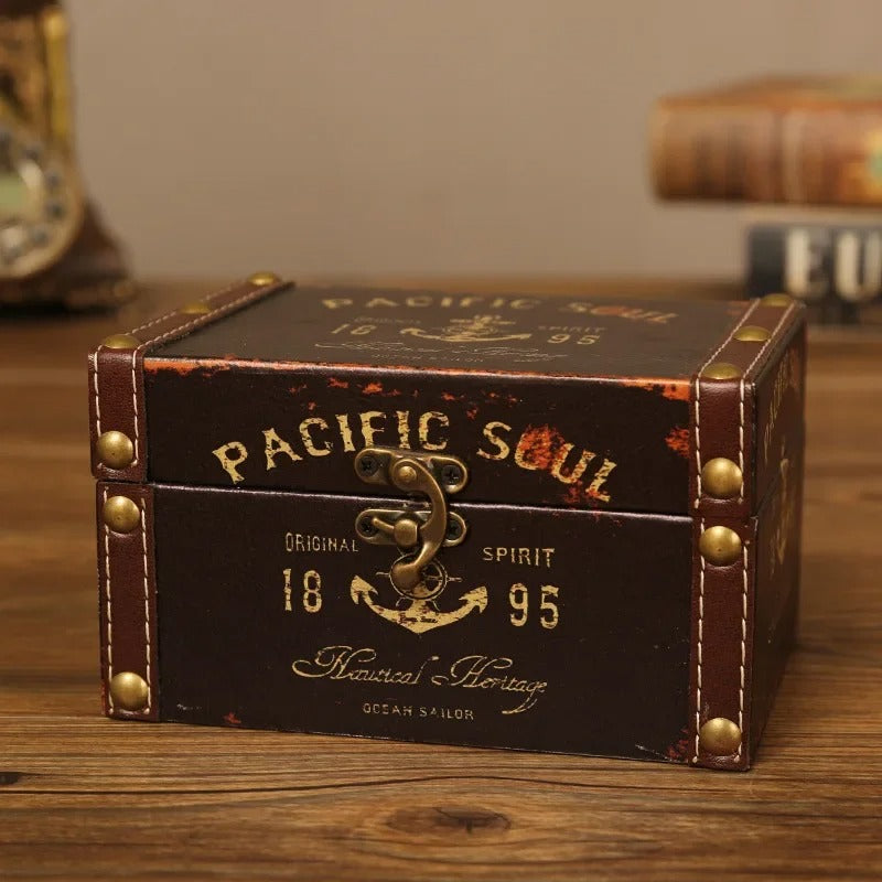 European Vintage Storage Box - Desktop Cosmetics Sundry Storage Box, Leather Candy Box, Gift Box - Delicate Leather
