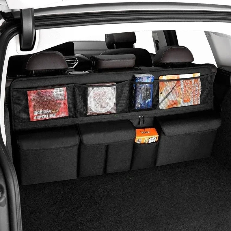 Foldable Car Trunk Organizer – Universal Hanging Storage Bag with Multi-Pocket Design, Oxford Cloth - Delicate Leather