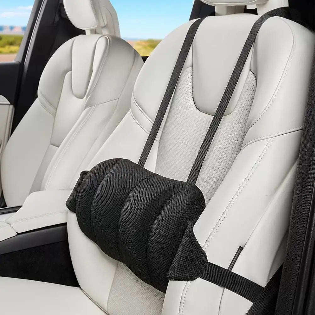 Memory Foam Car Lumbar Cushion – Ergonomic Seat Back Pillow for Vehicle Seats - Delicate Leather