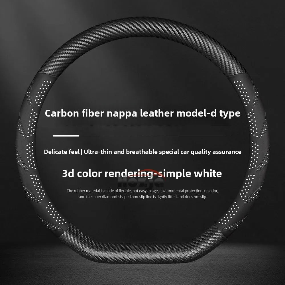 Universal Car Steering Wheel Cover – Anti-Slip, Protective Handle Cover, Compatible with Renault Models - Delicate Leather