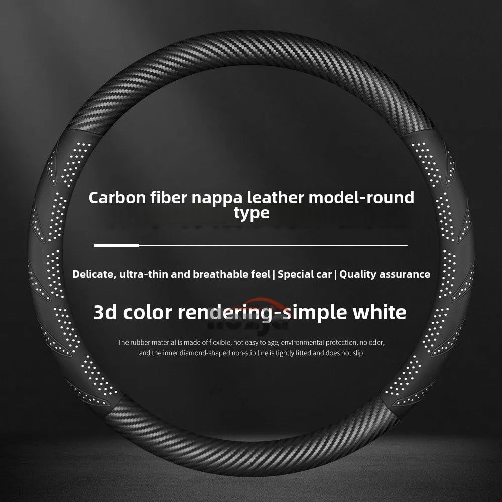 Universal Car Steering Wheel Cover – Anti-Slip, Protective Handle Cover, Compatible with Renault Models - Delicate Leather