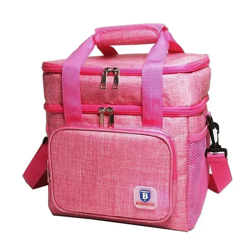 Outdoor Thermal Picnic Cooler Bags Portable Camping Lunch Bag Food Insulated Case - Delicate Leather