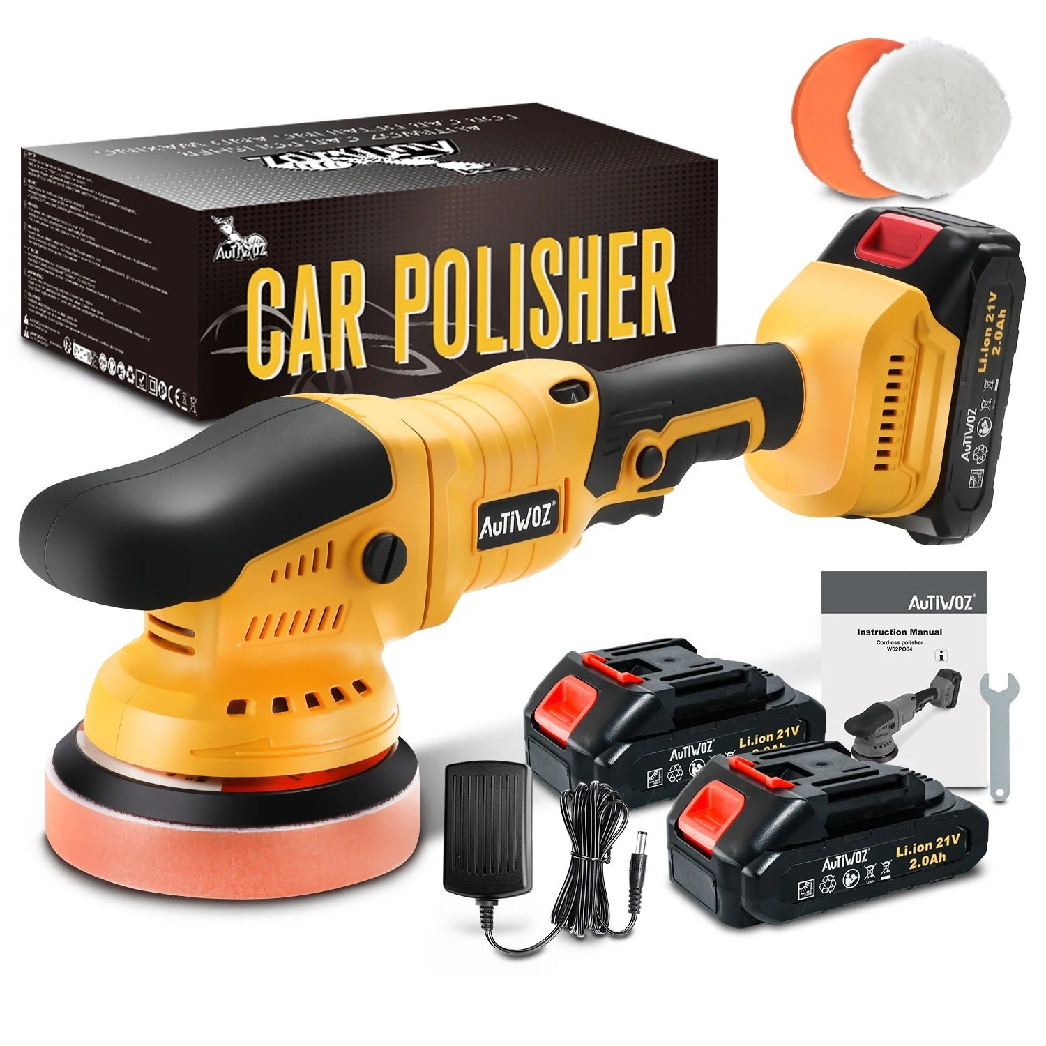 Cordless Orbital Polisher 125mm – 6-Speed Random Dual Action with Overheat Protection - Delicate Leather