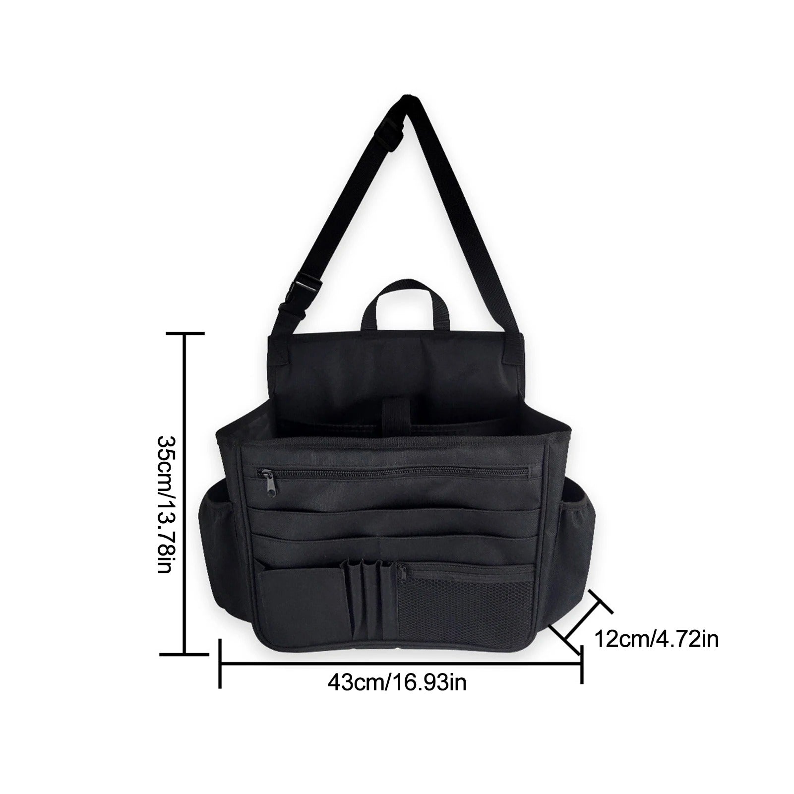 Car Front Seat Organizer Side Straps Soft Adjustable Shoulder Strap Handbag Holder Pocket Storage Bag For Truck Office Passenger
