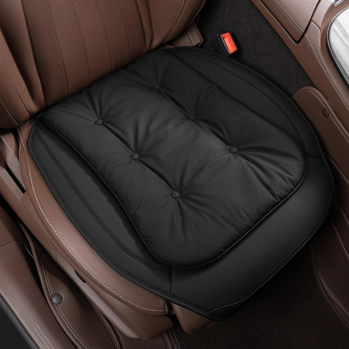 Universal Nappa Leather Car Seat Cushion – Breathable Anti-Slip Luxury Seat Protector - Delicate Leather