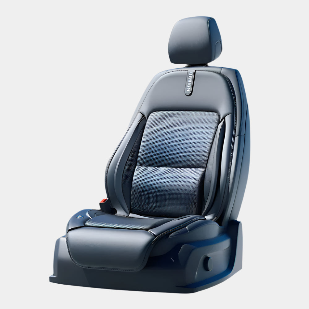 12V/24V Car Seat Ventilation Fan – Back Support Cooling Cushion for Vehicle Interior Comfort - Delicate Leather