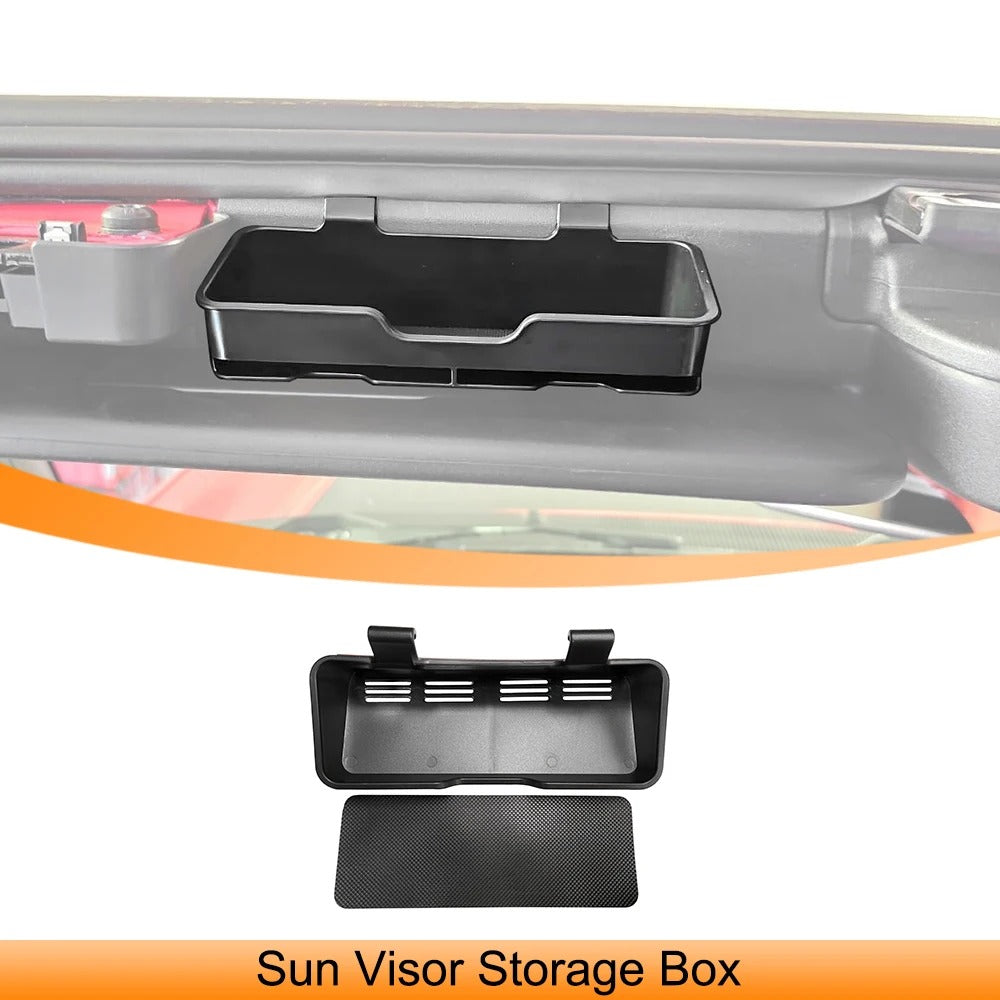 Sun Visor Storage Box – Sunglasses Holder Organizer for Car - Delicate Leather