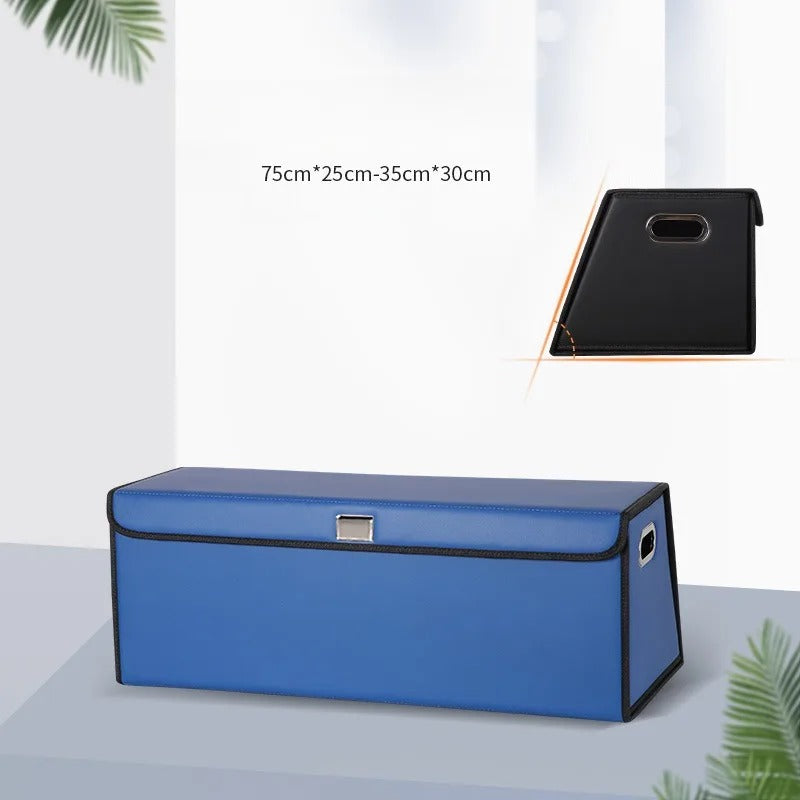 PU Leather Trunk Storage Box – Foldable Car Organizer for Tools & Accessories - Delicate Leather