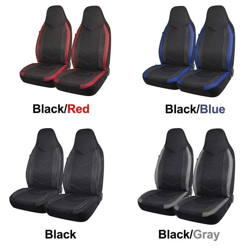 2-Piece Universal Front Car Seat Covers – Breathable Anti-Slip Seat Protectors - Delicate Leather