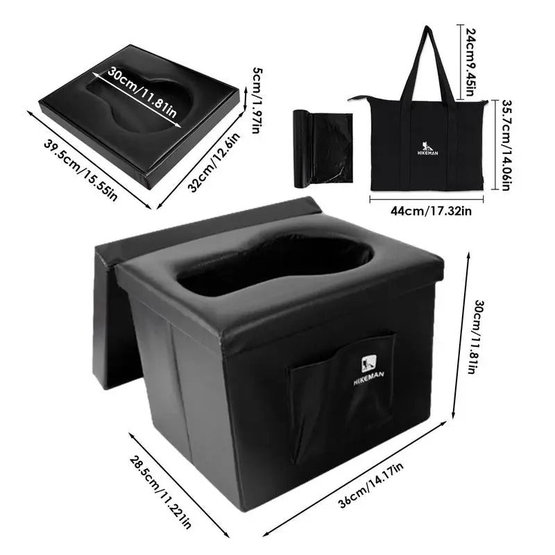 Car Interior Trash Bin - PU Leather Rainproof Mobile Toilet for Camping and Outdoor Activities - Delicate Leather