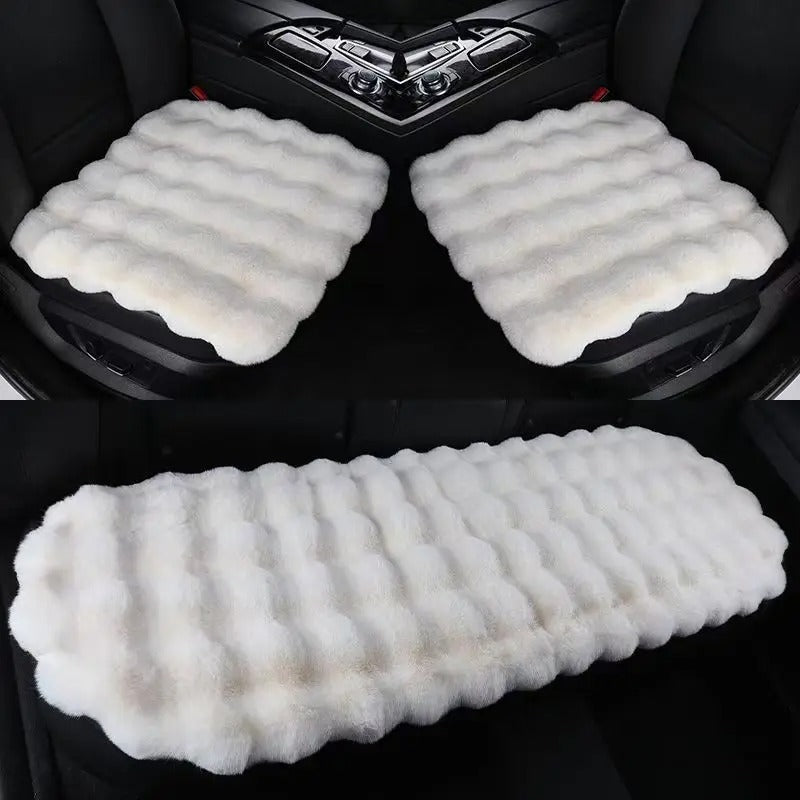 Winter Plush Rabbit Car Seat Covers – Ultra-Soft, Warm & Universal Fit Cushion Pads, Gift For Mother's Day 2025 - Delicate Leather