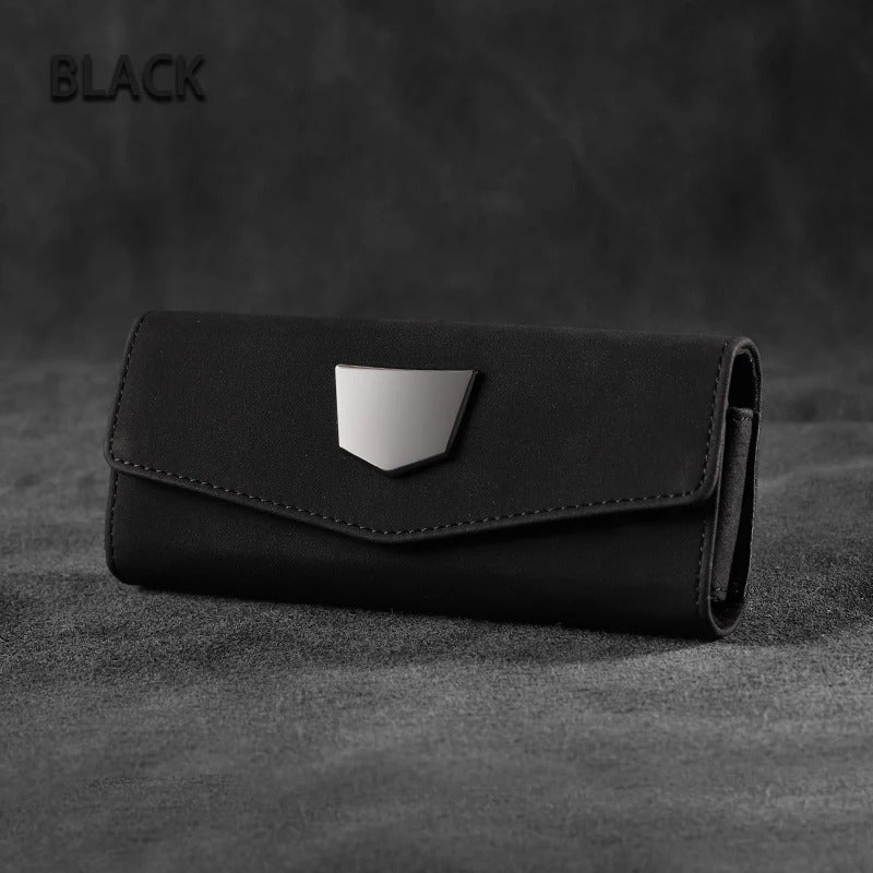 Car Glasses Holder - Sun Visor Case Storage Box - Delicate Leather