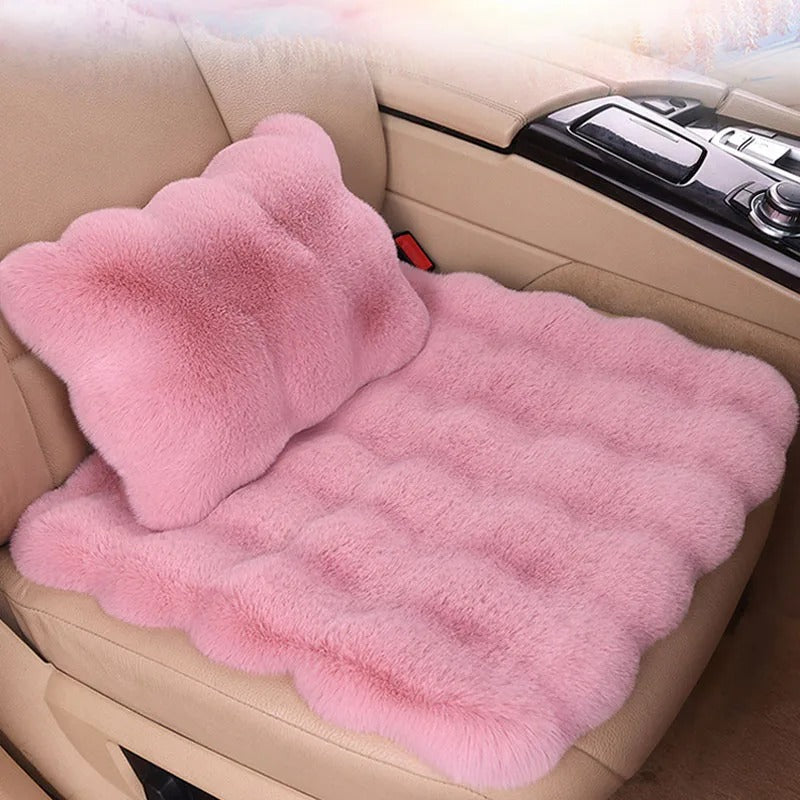 Winter Plush Rabbit Car Seat Covers – Ultra-Soft, Warm & Universal Fit Cushion Pads, Gift For Mother's Day 2025 - Delicate Leather