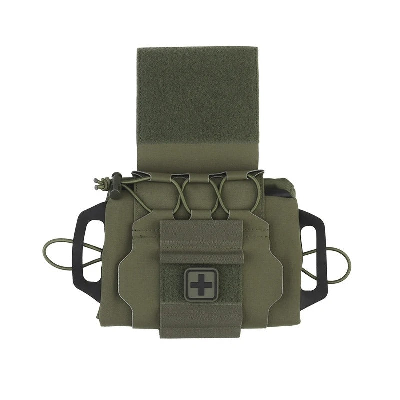 Outdoor Utility Pouch – Nylon Compact Storage Bag with MOLLE-Style Attachment - Delicate Leather