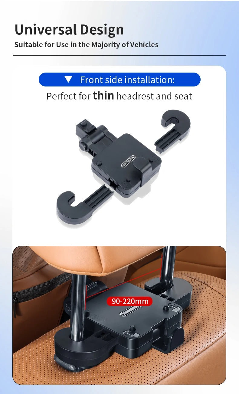 Multi-Functional Car Headrest Pillow Memory Foam Car Neck Pillow, Support Cervical Vertebrae and Head, Soft Velvet, Adjustable Height - Delicate Leather