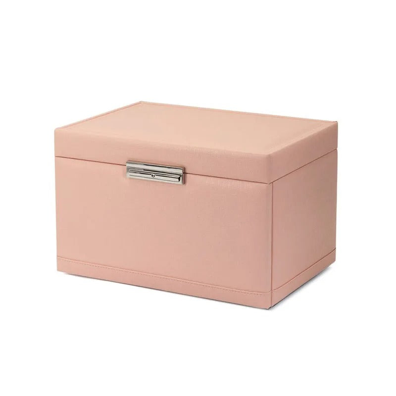 Green Leather Jewelry Storage Box Drawer Type Jewelry Organizer