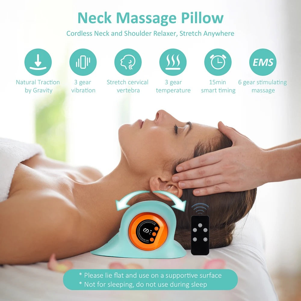 Electric Neck Cervical Massager – Ergonomic Vibration & Kneading Massage Pillow with Neck Support, Gift For Mother's Day 2025