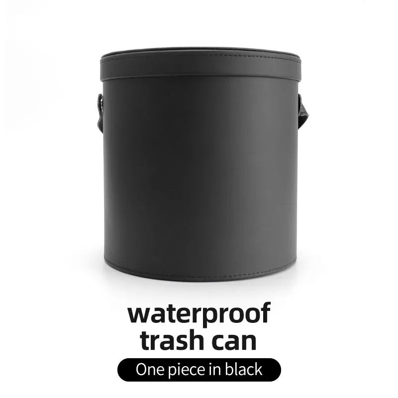 Waterproof Car Trash Can Organizer – Portable Round Waste Basket with Lid, Gift For Mother's Day 2025