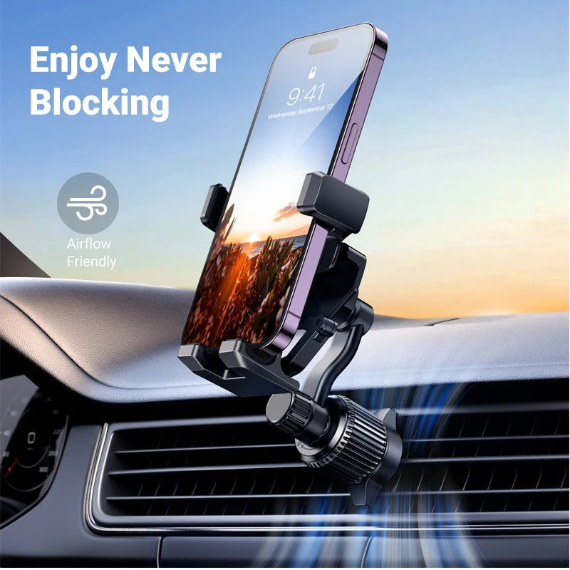 Gravity Car Phone Holder - 360° Rotating Air Vent Mount for iPhone, Xiaomi, Samsung, and More
