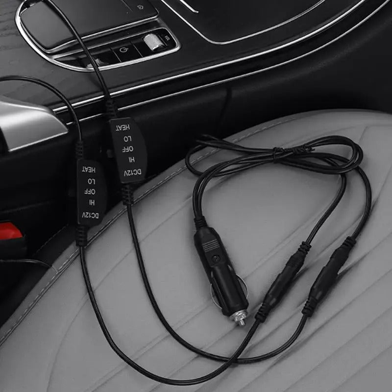 Heated Car Seat Cushion – 12V/24V Electric Winter Seat Heating Pad - Delicate Leather