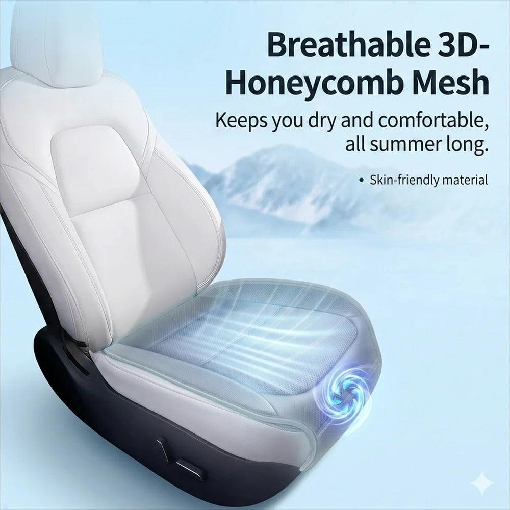 USB Cooling Car Seat Cushion – Ventilated Seat Pad with Intelligent Fan System - Delicate Leather