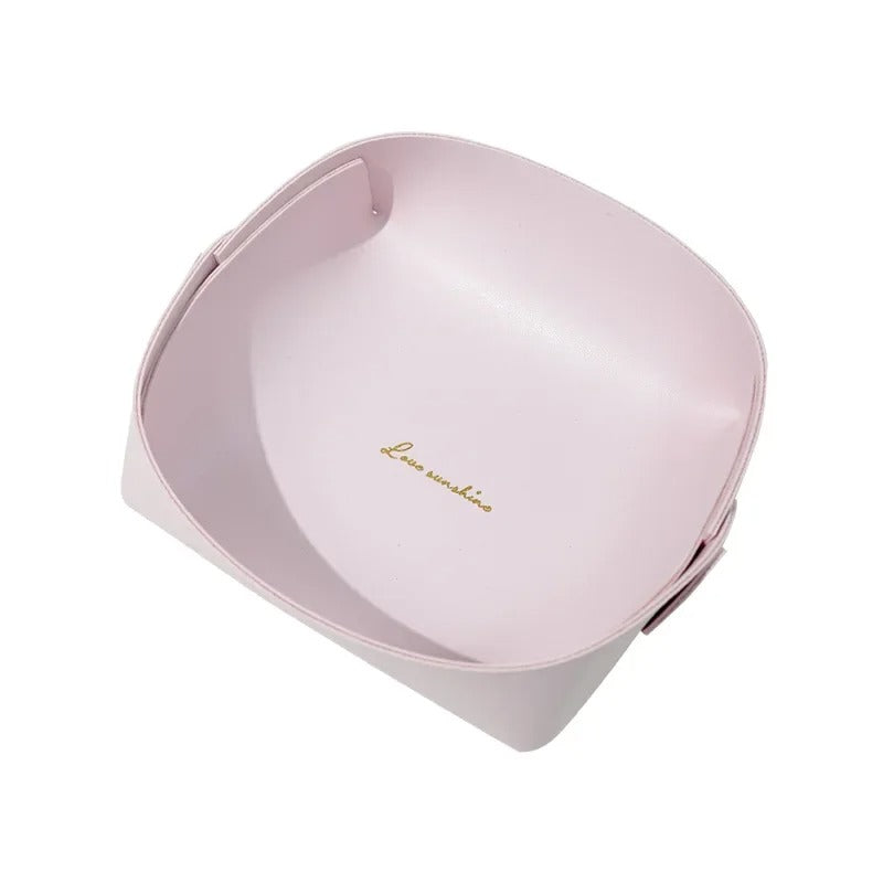 PVC Leather Watch Key Storage Tray, Porch Entrance Living Room Coffee Table Small Debris Storage Box Desktop Basket Small Tray - Delicate Leather