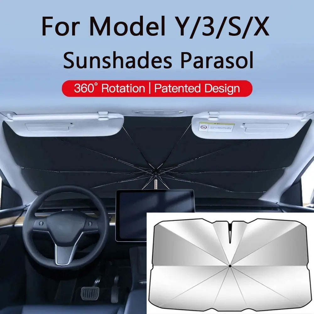 Glass Roof Sunshade for Tesla Model 3 Highland 2025 / Model Y 2020–2025 – UV Protection Mesh with Collapsible Frame - Delicate Leather