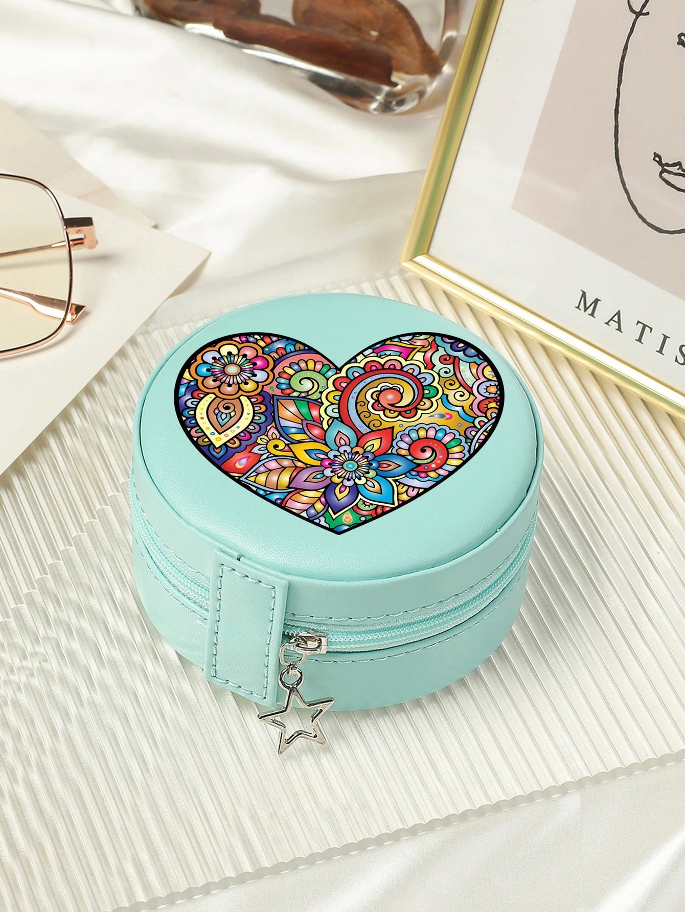 Flower Jewelry Storage Box Organizer, Display Travel Jewelry Case, Flower Leather Earrings Necklace Ring Organizer for Gift - Delicate Leather