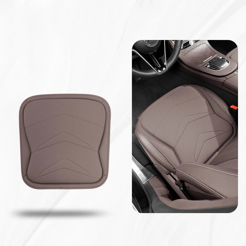 Nappa Leather Seat Cushion & Lumbar Support – Breathable Non-Slip Car Interior Pad - Delicate Leather