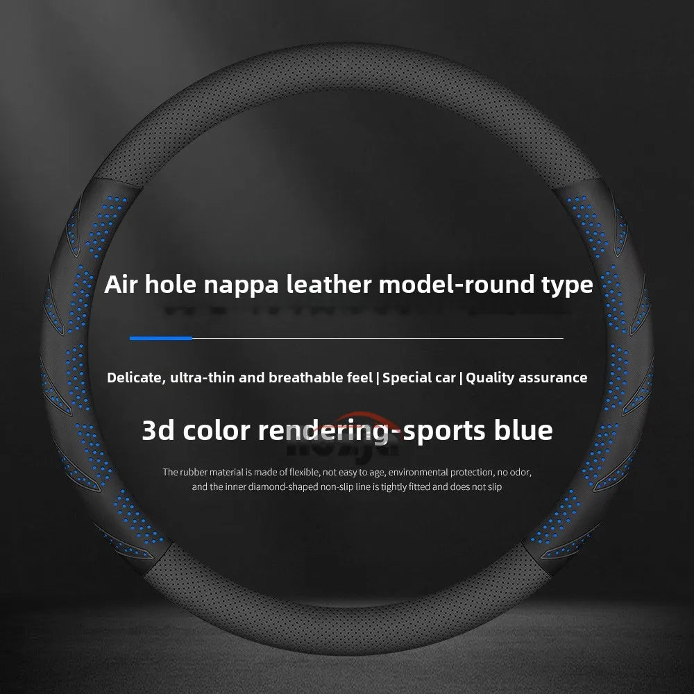 Universal Car Steering Wheel Cover – Anti-Slip, Protective Handle Cover, Compatible with Renault Models - Delicate Leather