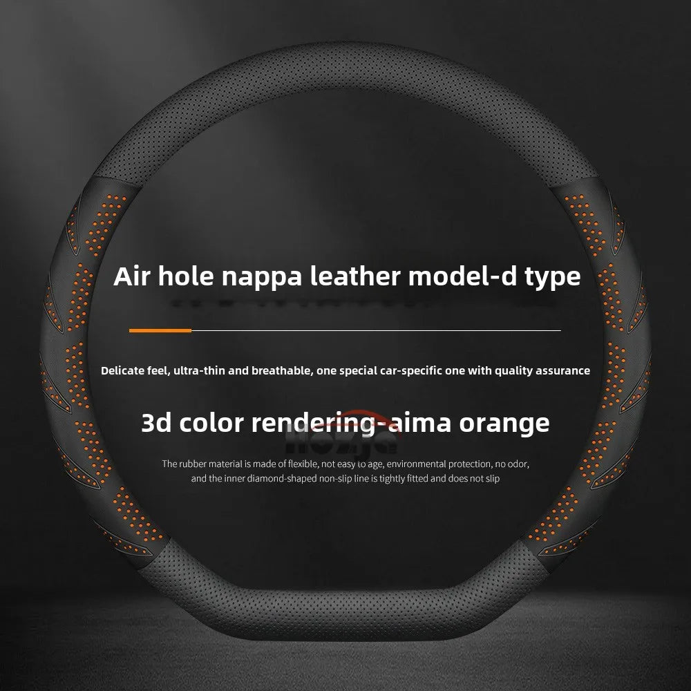Universal Car Steering Wheel Cover – Anti-Slip, Protective Handle Cover, Compatible with Renault Models - Delicate Leather