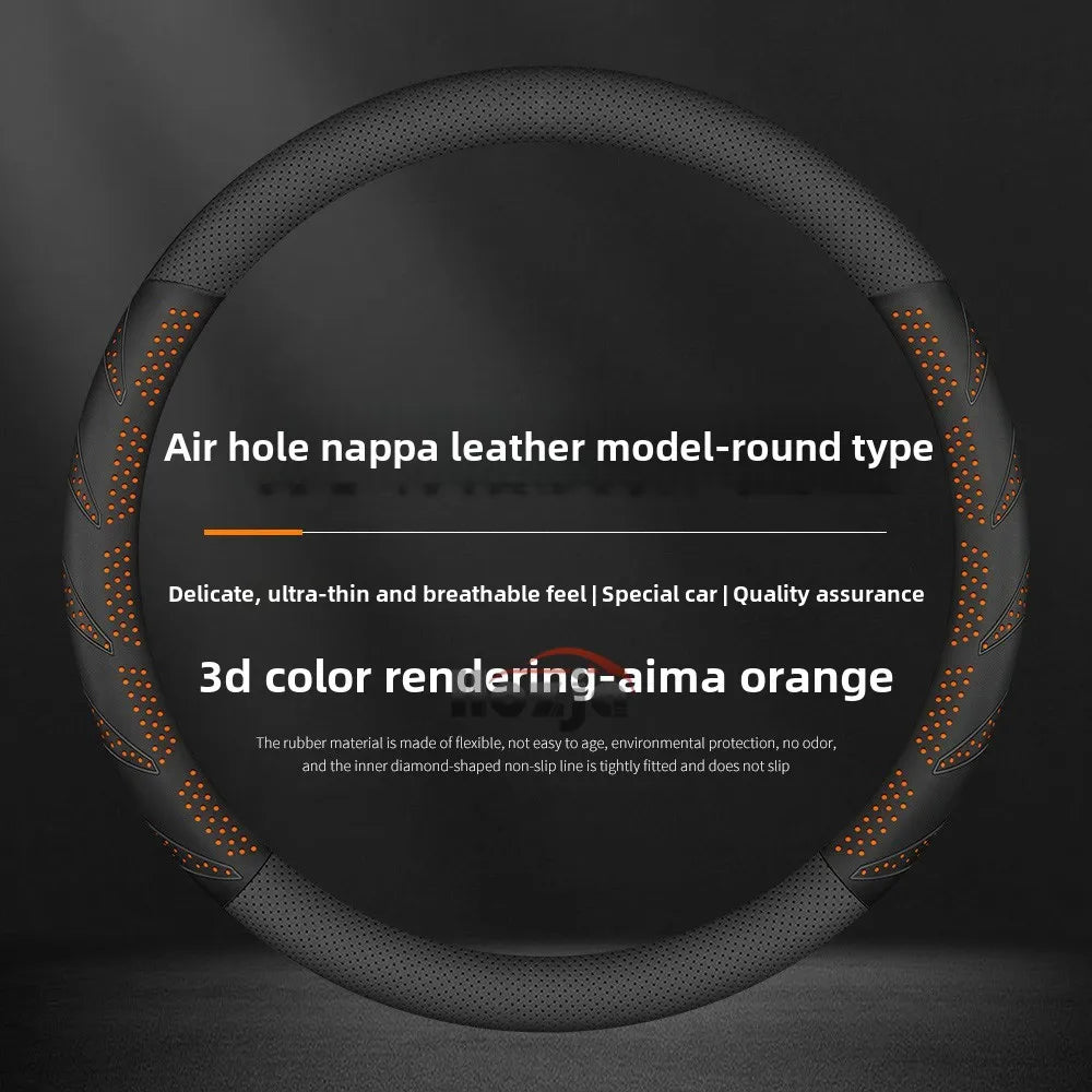 Universal Car Steering Wheel Cover – Anti-Slip, Protective Handle Cover, Compatible with Renault Models - Delicate Leather