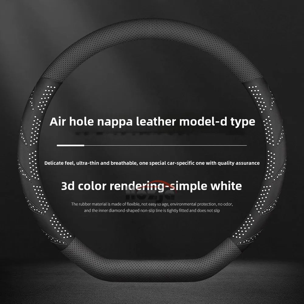 Universal Car Steering Wheel Cover – Anti-Slip, Protective Handle Cover, Compatible with Renault Models - Delicate Leather